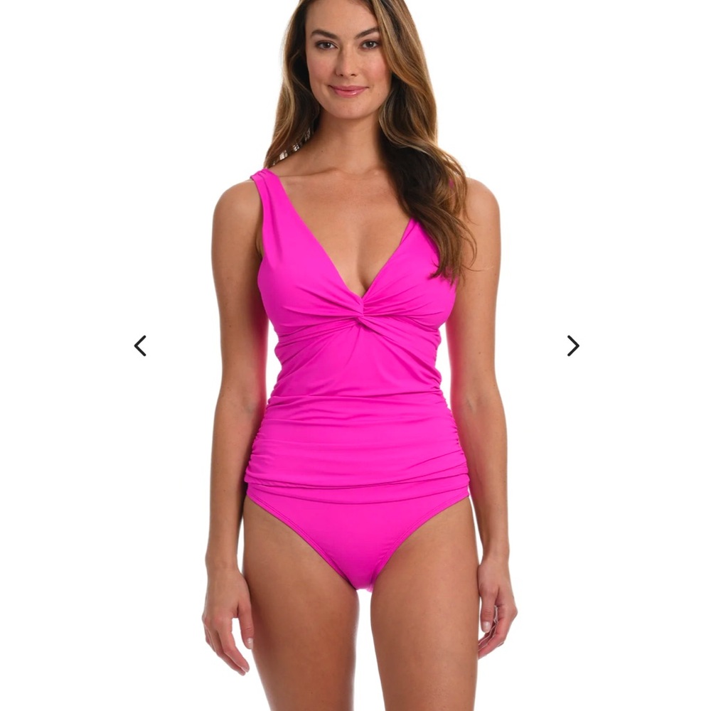 La Blanca Tankini Swim Top Size 12 NWT Orchid